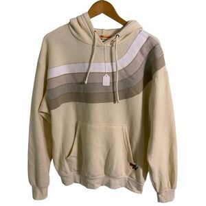 NWT Aviator Nation Wave Stripe 4 Pullover Hoodie Relaxed Vintage White Size XS